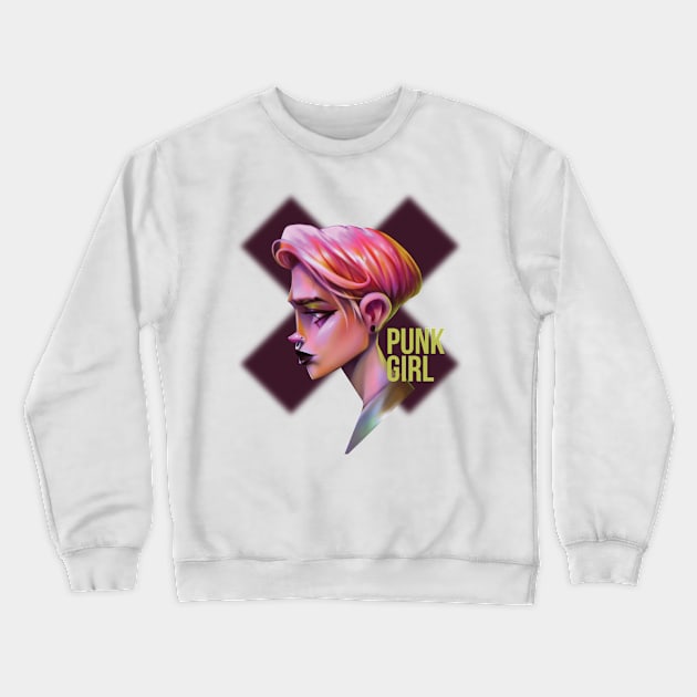 punk girl Crewneck Sweatshirt by ivanOFFmax